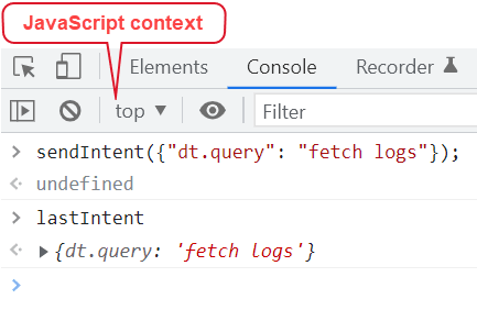 Debug intents