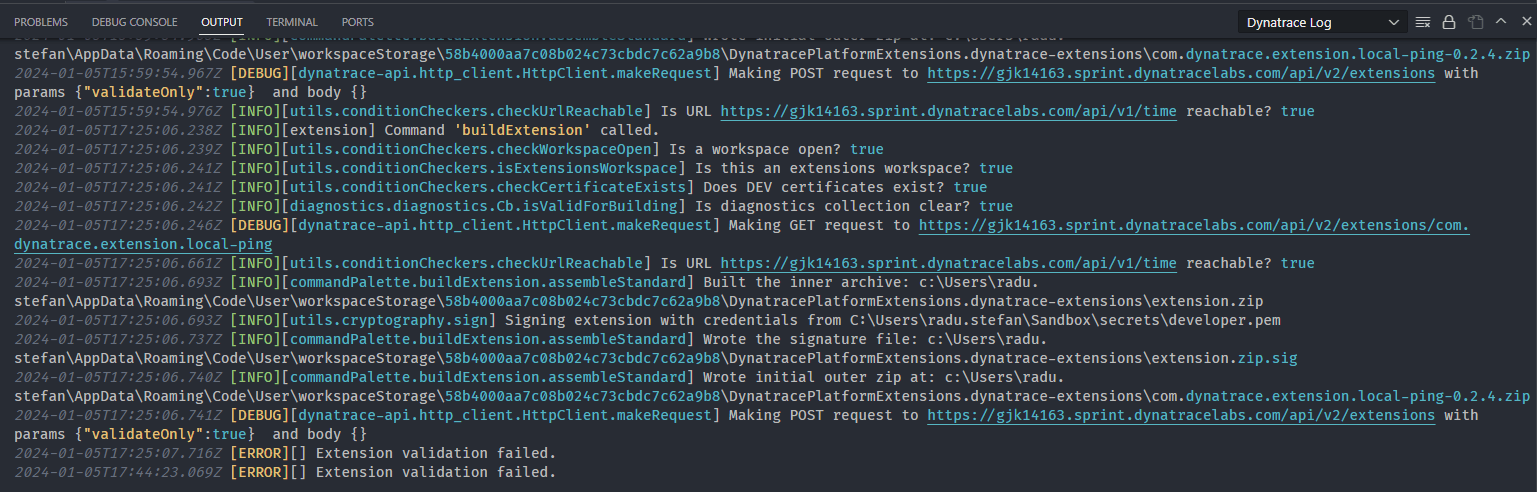 dynatrace log