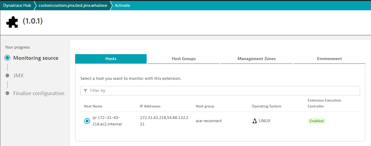 host configuration