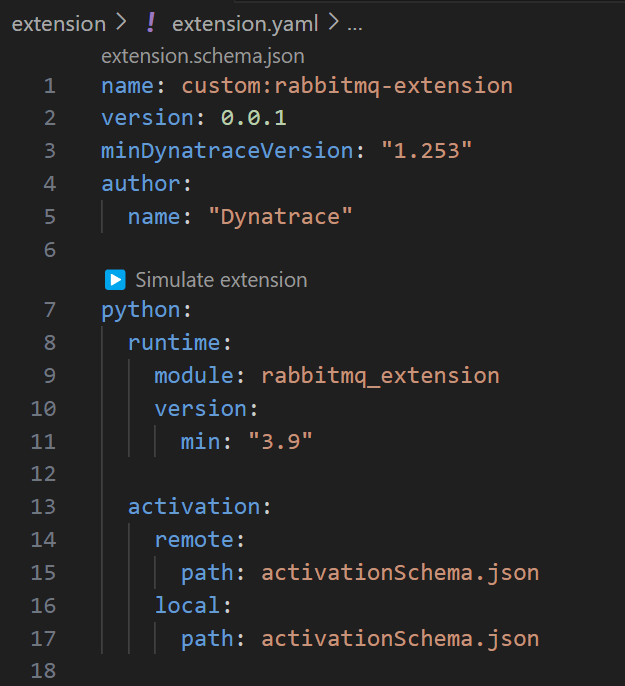 python extension yaml